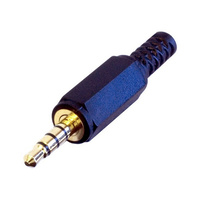 PD1255 3.5mm 4 Contact Phono Plastic Plug PP0138 Black