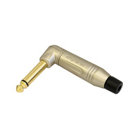 6.3mm Right Angle Mono Plug Gold Phono Amphenol