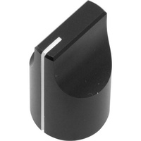 Black Knob With Set Screw 16mm Diameter Aluminium