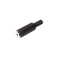 3.5mm Stereo Phono Socket Black Plastic