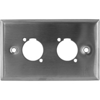 Twin XLR Stainless Steel Wall Plate Pre-punched blank for Two XLR socket