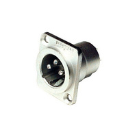 Amphenol AC3MDZ 3 Pin Panel XLR Plug Square Metal