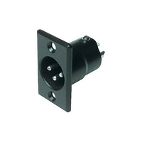 3 Pin Panel XLR Plug (Ac3Mpnzb Metal Black Rectangular