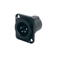 Amphenol AC4MDZB 4 Pin Panel XLR Plug Metal Black Square