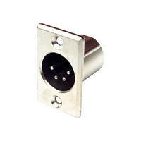 4 Pin Panel XLR Plug Metal Rectangular