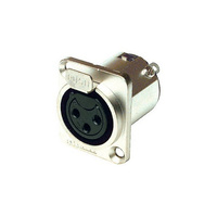 Amphenol AC3FDZ 3 Pin Panel XLR Socket Metal Square