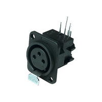 Amphenol AC3FDPH 3 Pin 90 Degree PCB Panel XLR Socket Polyester Square