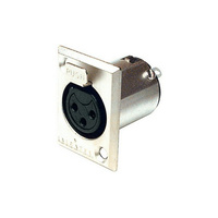 Amphenol AC3FPZ 3 Pin Panel XLR Socket Metal Rectangular