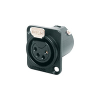 Amphenol AC4FDZB 4 Pin Panel XLR Socket Metal Black Square