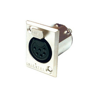 6 Pin Panel XLR Socket Metal Rectangular
