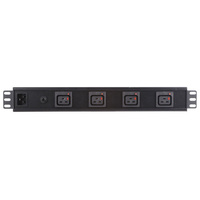 Prolink EC-Lock Rack PDU 1RU 4x C19 Outlets 15A Thermal Circuit Breaker&C20 Plug