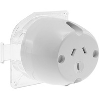 Clipsal Rear Connecting 250V 10A 3 Pin Surface Mount Socket White