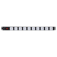 10x 10A GPO PDU 730mm Lock Vertical Power Rail Surge Protection