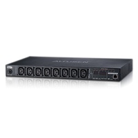 Aten 15A/10A 8-Outlet 1U Metered & Switched eco PDU, emote power outlet control (On, Off, Power Cycle) by individual outlets