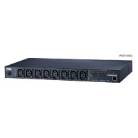 Aten 15A/10A 8-Outlet 1U Metered & Switched eco PDU, emote power outlet control (On, Off, Power Cycle) by individual outlets, Green Package