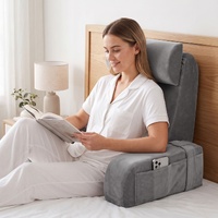 Giselle Reading Pillow For Bed With Non-Sag Solid Memory Foam, Back Pillow For Bed Sitting Up Gaming, Adjustable Neck Roll Detachable Arms And 210gsm 