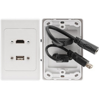 Pro.2 HDMI & USB Vertical Wall Plate with Flexible Rear Socket