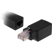 Pro.2 RJ45 CAT5E Crossover Adaptor Black connect two computers via Ethernet