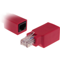 Pro.2 RJ45 Cat6 Crossover Adaptor Red connect two computers direct via Ethernet
