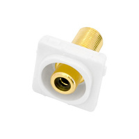 Black RCA Socket To 'F' Socket Insert To Suit Clipsal Gold