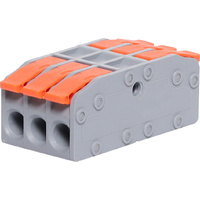 3X3 Way Lever Joiner Terminal Block 6mm Equipotential Electric Connection PL2246