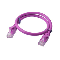 8Ware CAT6A Cable 0.5m (50cm) - Purple Color RJ45 Ethernet Network LAN UTP Patch Cord Snagless