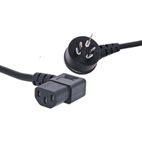 Powertran 2m IEC C13 90 Deg. Left 10A 3 Pin Black Appliance Mains Lead