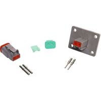 DEUTSCH  DT2-1-L012 2-Pin 13A IP68 Weatherproof Flange Mount Connector PM7882