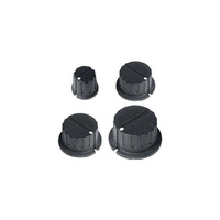 Ribbed Matt Black Plastic Knob with White Position indicator Diameter 20mm