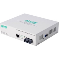 Alloy POE200SC PoE PSE Fast Ethernet Media Converter, has a 10/100Mbps PoE RJ-45 port and a SC terminated multimode fibre port
