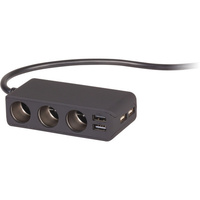 Powertech 3 Way Cigaratte Lighter Socket With 2 USB 2.4A & 2 USB 1A Charger  