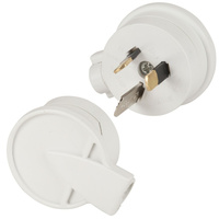 240VAC 15A Side Entry Mains Plug  SAA approved  45 degree cable entry