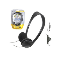 Sansai Stereo Headphones Adjustable Headband Inline Volume Control 3.5mm Plug