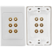 Pro.2 3 Way 6 Terminal Speaker Wall Plate Banana Socket Clipsal 2000 Series