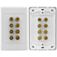 Pro.2 Speaker Wall Plate 8 Terminal 8X Banana Sockets
