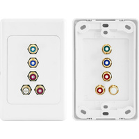 Pro.2 Component Video Stereo Audio 5 RCA Connector Wall Plate
