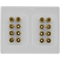 Pro.2 Gold Plated 16 Banana Sockets Terminal Speaker Wall Plate