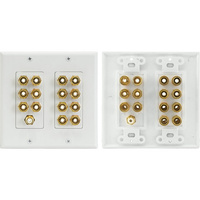 7.1 Home Theatre Wall Plate 14 Terminals + 1 RCA