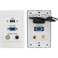 Pro.2 PRO1279 VGA USB & RCA Stereo Vertical Layout Wall Plate 