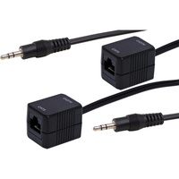 Pro.2 PRO1363 Stereo Balun 3.5mm Audio CAT5 Extender Transmitter & Receiver Kit