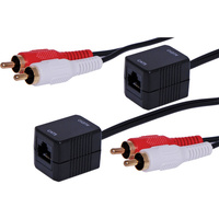 Pro.2 PRO1363A RCA Stereo Audio CAT5 Extender Balun Transmitter & Receiver Kit