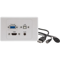 USB-B 3.5MM Audio VGA HDMI W/P Allows easy installation and allows natural fall of cables in-wall