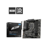 MSI PRO B760M-A WIFI DDR5, LGA1700, B760, 4xDDR5 6800+, 2xM.2, WiFi 6E, BT5.3, 2.5G LAN, 2yr wty