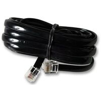 Multicomp Telephone Modular Cable RJ12 Plug to RJ12 Plug 10m Black