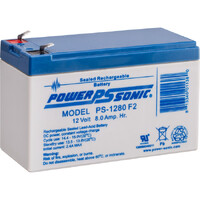 POWER SONIC PS1280 8Ah 12V F2 Terminal SLA Sealed Rechargeable Battery