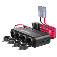 Powertech 4-Way Cigarette Lighter Splitter 350W USB-C PD30W QC3.0 12-24V