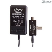 Kingray 14V DC 150mA Plug Pack with F-Type Female Connection Power Injector