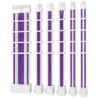 Antec PSU -  Sleeved Extension Cable Kit V2 - Purple / White. 24PIN ATX, 4+4 EPS, 8PIN PCI-E, 6PIN PCI-E, Compatible with Standard PSU (LS)