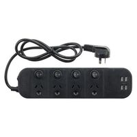 Jackson PT1814USB3A 4Port USB & 4 Switched Outlet SurgeProtect Powerboard Black