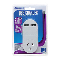 Jackson USB Charger Wall Adapter Extender 2 Ports Charging Hub